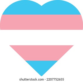 Vector illustration of a heart with the colors of transgender