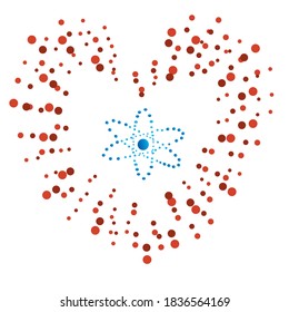 Vector illustration of a heart and the concept of science for logo, scientific industry, education, or icon.