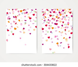 Vector Illustration of a Heart Confetti Design Template