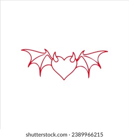 vector illustration of heart of devil concept