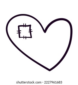 Ilustración vectorial del corazón al estilo doodle. Elemento de diseño para el día de San Valentín