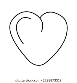 Ilustración vectorial de un corazón al estilo doodle. Aislado sobre fondo blanco