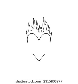 Vektorgrafik des Herzens mit Feuerlinienkonzept