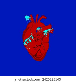 vector illustration of heart with fluid