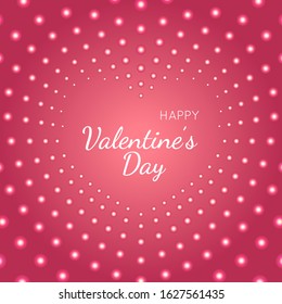 Vector illustration with heart frame with light effects for Valentine`s day. Template with luminous heart for design Valentine's day poster, card, cover, background.