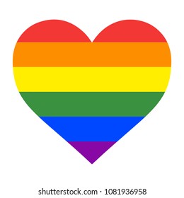 Imagen vectorial del corazón con el arcoiris del orgullo gay