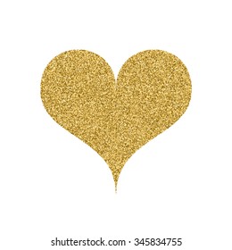 Vector illustration of a heart of gold.
