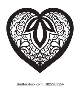 ilustración vectorial del diseño gráfico del corazón, icono, dibujo de tatuajes de arte, logotipo, dibujo a mano, uso en impresión