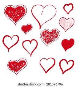 Vector illustration heart hand drawn.