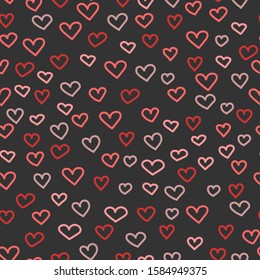 Vector illustration of a heart. Hearts in red shades, the pattern is perfect for cards, wrapping paper, covers, stickers, napkins, tablecloths, invitations, textiles. Children's clothing, print on cup