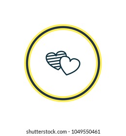 Vector illustration of heart icon line. Beautiful banquet element also can be used as soul icon element.