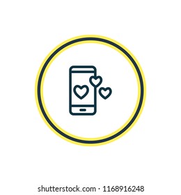 Vector illustration of heart icon line. Beautiful telephone element also can be used as decoration icon element.