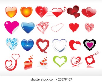vector illustration of heart icon set