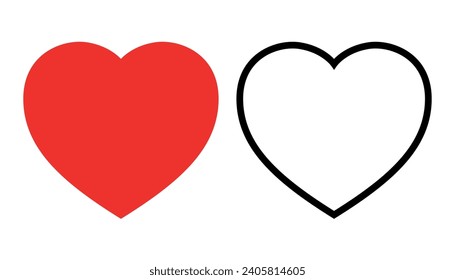 Vector illustration. Heart icon set.
