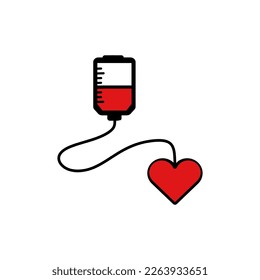 ilustración vectorial de un corazón y una infusión, afecto del donante.