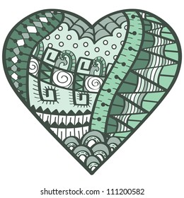 Vector Illustration of heart with interwoven patterns