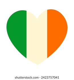 Vector illustration of heart with Ireland flag  for St. Patrick’s Day