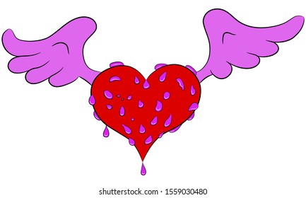 Vector illustration of heart. Isolated on white background.