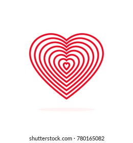 Vector illustration of a heart isolated on a white background.