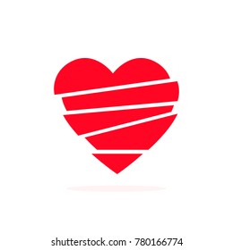 Vector illustration of a heart isolated on a white background.