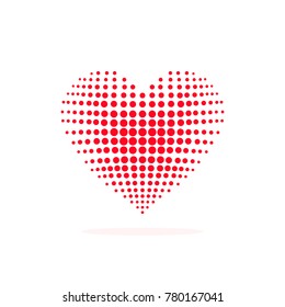 Vector illustration of a heart isolated on a white background.