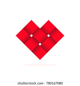 Vector illustration of a heart isolated on a white background.