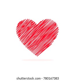 Vector illustration of a heart isolated on a white background.