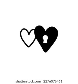 vector illustration of heart with keyhole concept