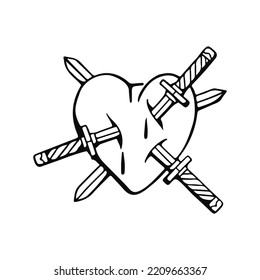 Vector Illustration Heart Knife Stock Vector (Royalty Free) 2209663367 ...