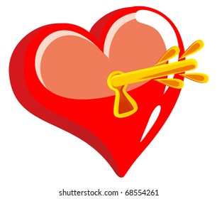 Vector illustration. Heart and lock.