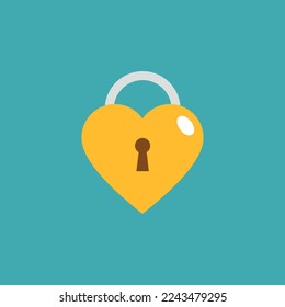 Vector illustration of heart lock icon, symbol of strong love.