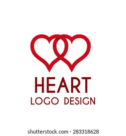 Vector illustration heart logo. 3d illustration.