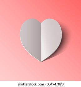 vector illustration of heart. love design. heart in paper style. heart background.