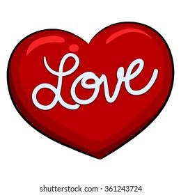 Vector Illustration of Heart with Love Message