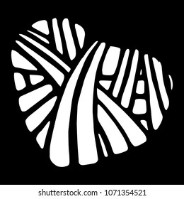 Vector illustration of a heart made of patterns. Hand drawn heart for Valentine's Day.