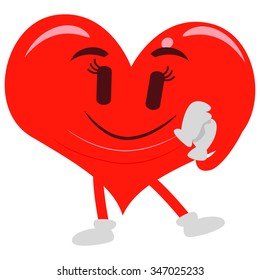 Vector Illustration of a Heart Mascot