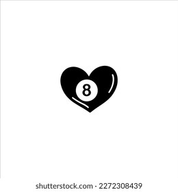 vector illustration of a heart with the number eight