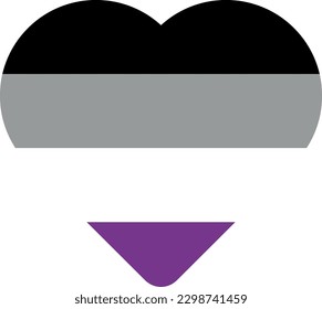 Vector illustration a heart on the asexual flag.Sexuality. Tolerance and understanding. Pride and freedom. Community support. Sexual identity and self-expression.