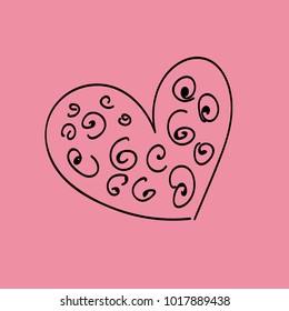 Vector illustration. Heart on a pink background. Valentine's Day.