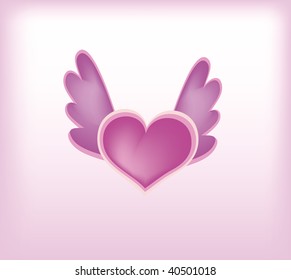vector illustration of a heart on pink background