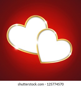 Vector illustration of a heart on a red background