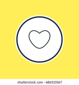 Vector Illustration Of Heart Outline. Beautiful Love Element Also Can Be Used As Soul Element.