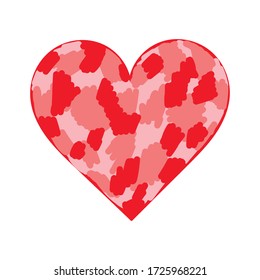 Vector illustration, heart painted by hand in red and pink. Use for greeting cards, banners, poster and other design.
