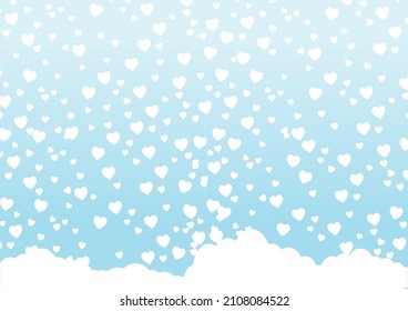 vector illustration heart paper cut with cloud. love or valentine's day texture background concept