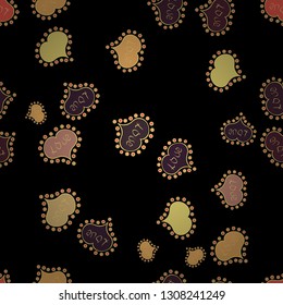 Vector illustration. Heart pattern. Seamless Valentine':s with black, yellow and beige elements.