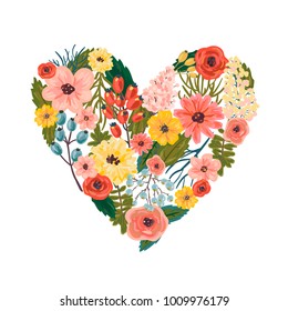 Vector illustration with a heart. Perfect for valentines day, birthday, save the date invitation, for the design of postcards, posters, stickers and so on.