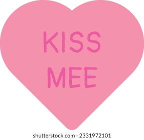 Vector illustration of a heart with the phrase KISS ME.