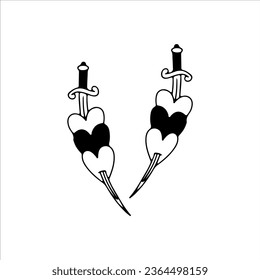 Vektorgrafik eines Herz-Piercings