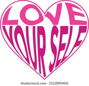 vector illustration of heart and pink ribbon for show support to breast cancer awareness and also hearts shape embedded with love yourself to show self examination to and a heart for love show