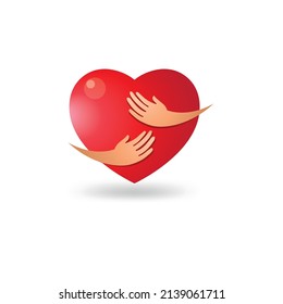vector illustration heart  protection icon desing template